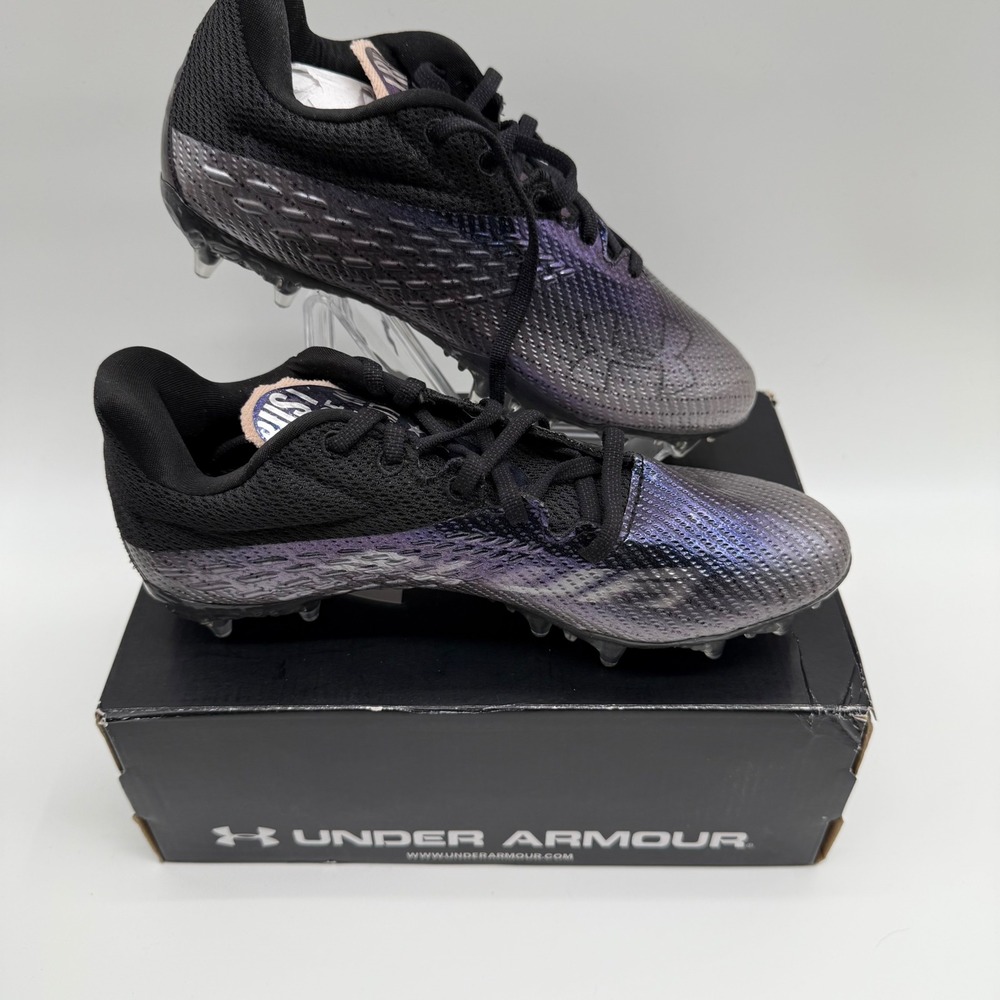 Under‎ Armour UA Blur Smoke MC Football Cleats Womens 8 Black Purple